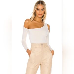 Lovers + Friends Paula White Bodysuit One-Shoulder NWT